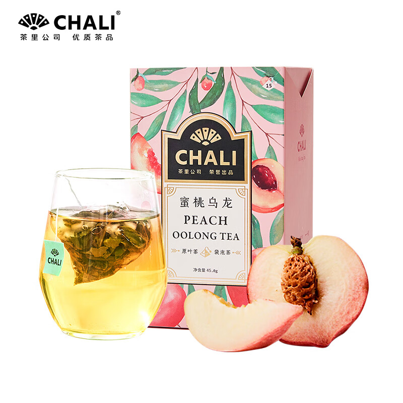茶里CHALI 水果茶叶 蜜桃乌龙茶3g*15包（单位：盒）