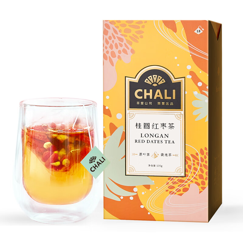 茶里CHALI 养生茶叶 桂圆红枣茶7.5g*18包（单位：盒）