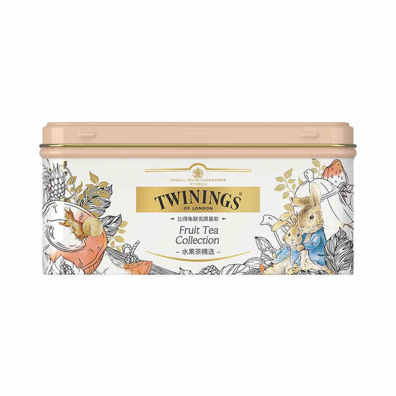 川宁（TWININGS）比得兔联名款波兰进口茶包水果茶精选蜜桃粉2g*18包（单位：盒）