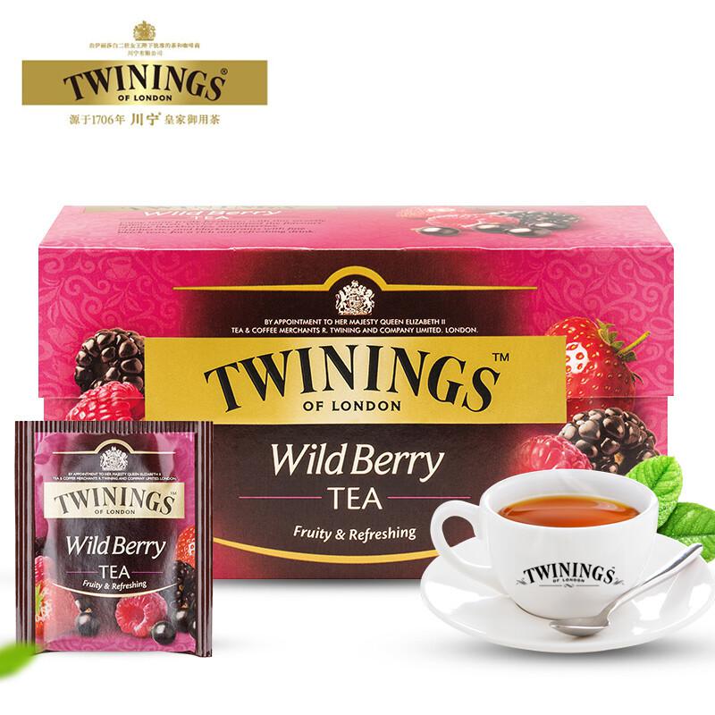 川宁 TWININGS 综合野莓果香红茶 袋泡茶包 25包*2G（单位：盒）
