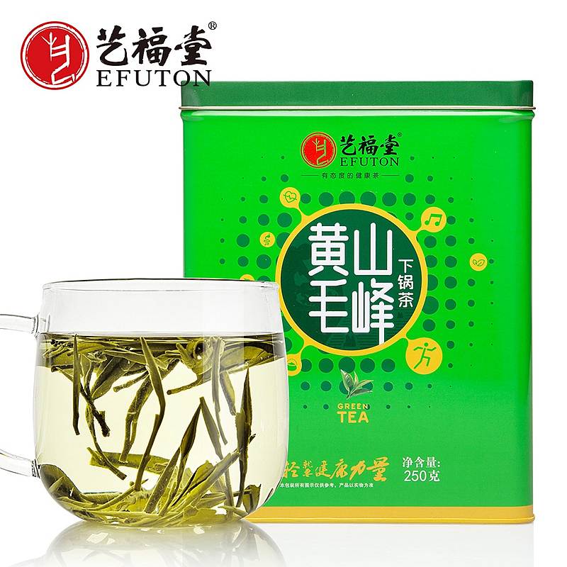艺福堂 绿茶 黄山原产毛峰雨前茶下锅茶250g（单位：罐）安徽特产茗茶