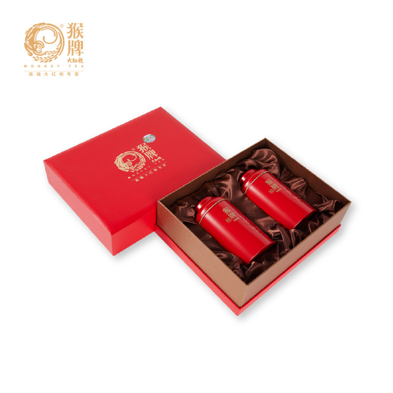 猴牌大红袍典藏基本款礼盒2罐/盒红色96g(盒)