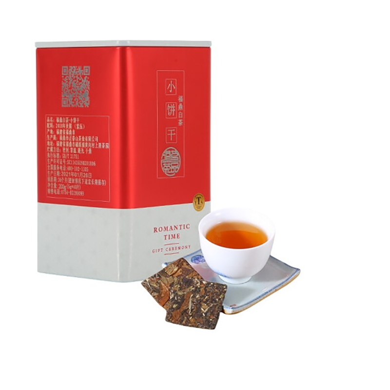 港茗茶品 200g福鼎白茶 小饼干（独立小包装）铁方盒装 （单位：盒）
