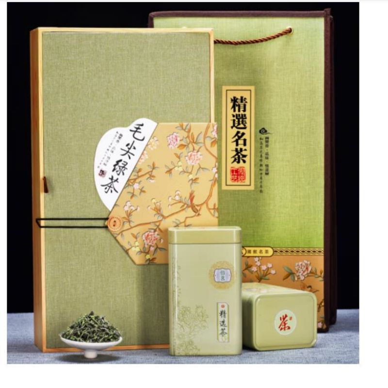 茗山生态茶茶叶毛尖绿茶 新茶 浓香型 250g旗袍茶叶礼盒装（盒）