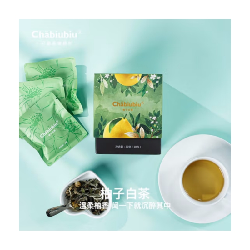 CHABIUBIU 调味茶 柚子白茶 3g*10袋 （单位：盒）