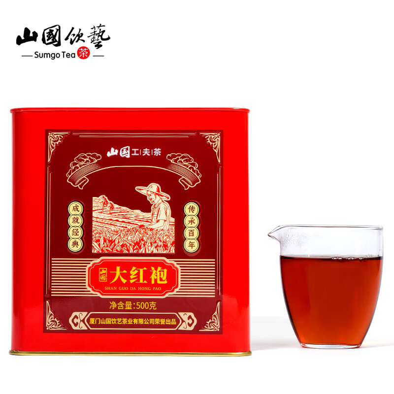 山国饮艺 浓香型 工夫茶大红袍茶叶乌龙茶 500g （单位：罐）