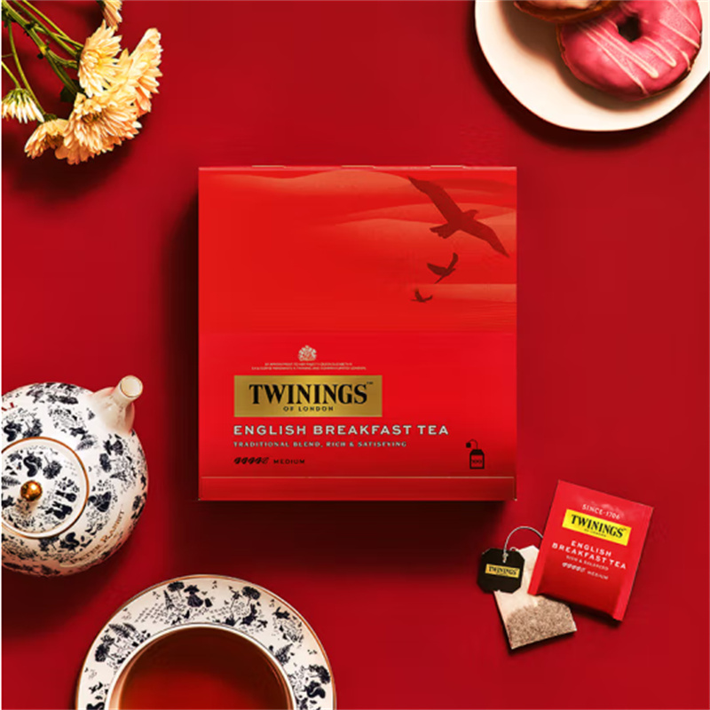 川宁（TWININGS）英式早餐红茶 进口茶叶 办公室下午茶 独立茶包袋泡茶 100袋*2g (单位：盒)