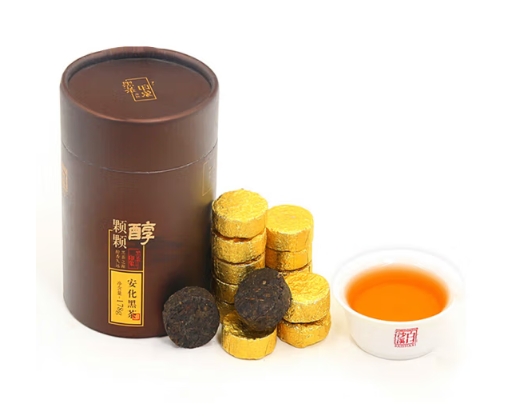 白沙溪安化黑茶 小金沱颗178g罐装 便携迷你茶饼小沱茶（盒）
