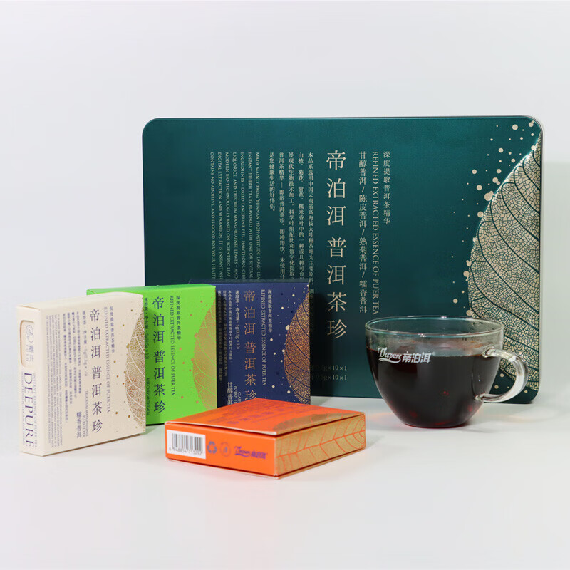 帝泊洱 普洱茶珍4种口味（甘醇+陈皮+糯香+熟菊 ）60支*0.5g/盒(盒)