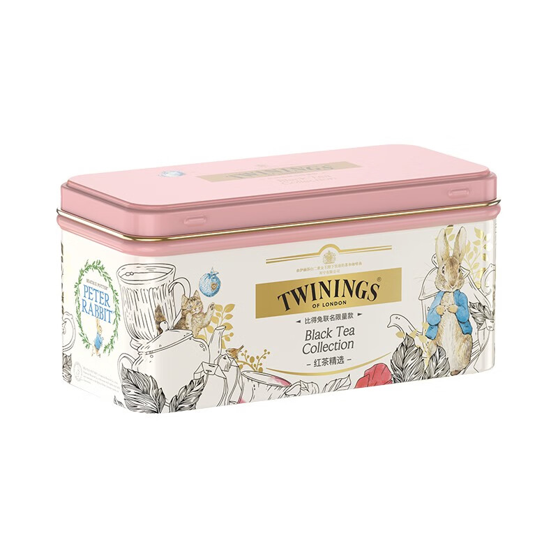 川宁（TWININGS）英国比得兔联名款波兰进口茶包红茶精选18包*2g(盒)