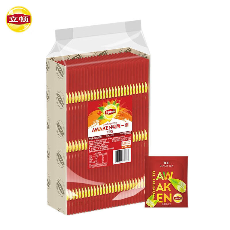 立顿Lipton 红茶 黄牌精选经典 冲饮袋泡茶包2g*80包（单位：袋）A80 独立包装