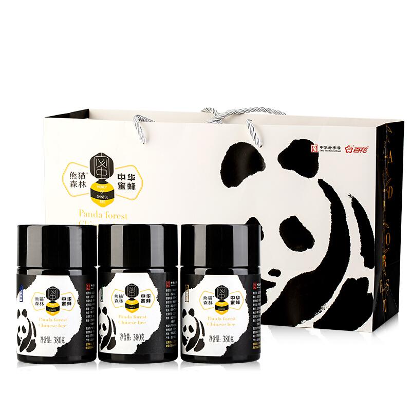 百花熊猫森林蜜 380g*3瓶礼盒装（单位：盒）