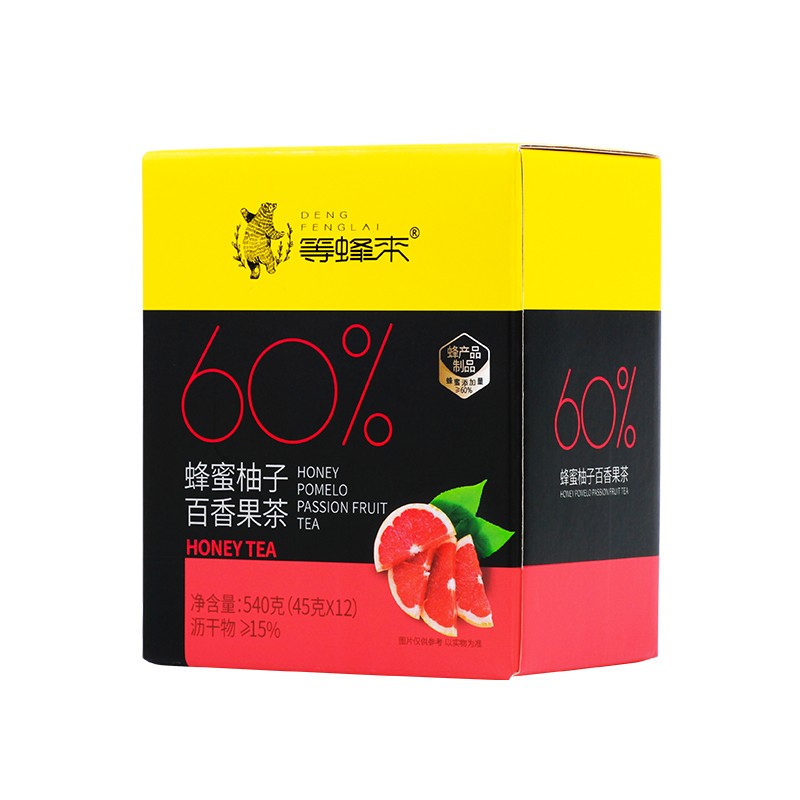 等蜂来蜂蜜柚子百香果茶45g*12(盒)