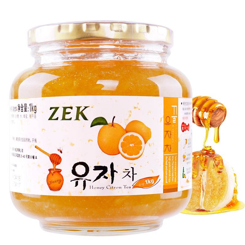 ZEK蜂蜜柚子茶1kg 果茶饮料 蜜炼果酱冲饮 韩国进口	（单位：瓶）
