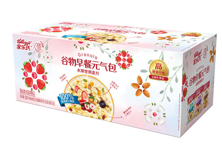 家乐氏 水果坚果麦片谷物早餐礼盒525g(35g*15袋)  仅限广东区域 单位：盒