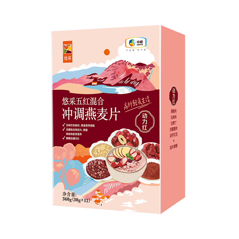 中粮悠采五红混合冲调燕麦片360g（单位：盒）
