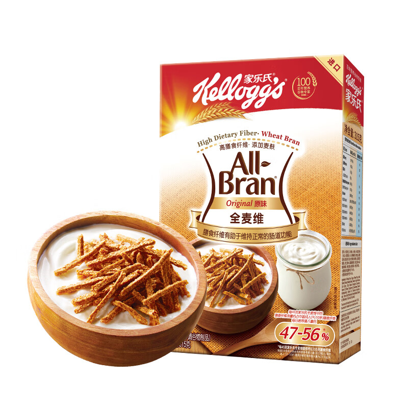 家乐氏（Kellogg）全麦维 高纤麦片 泰国进口即食谷物营养早餐315g (盒)