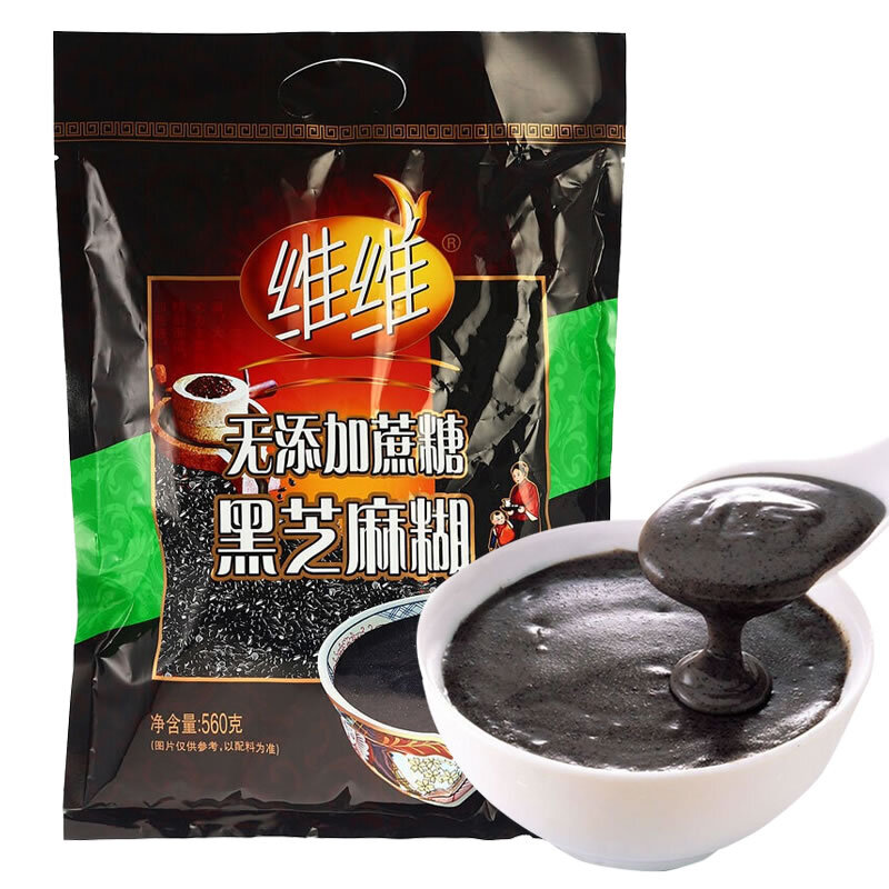 维维纯香经典营养早餐速溶即食代餐食品黑芝麻糊（无添加蔗糖型）560g(袋)