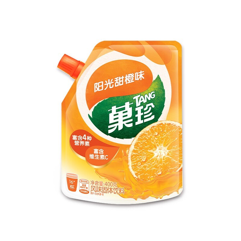 菓珍 阳光甜橙味 果珍维C橙汁冲饮果汁粉 壶嘴装400g 速溶固体饮料（袋）
