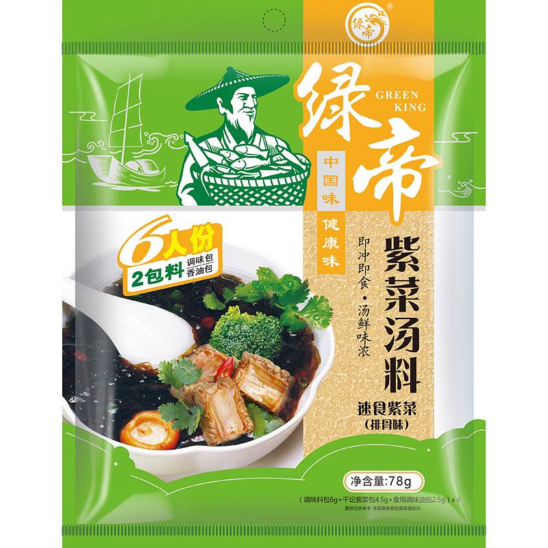 绿帝 排骨味紫菜汤料78g/36袋/箱 (单位：袋)