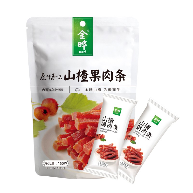 金晔 休闲零食 蜜饯果脯 山楂果肉条150g/袋(袋)