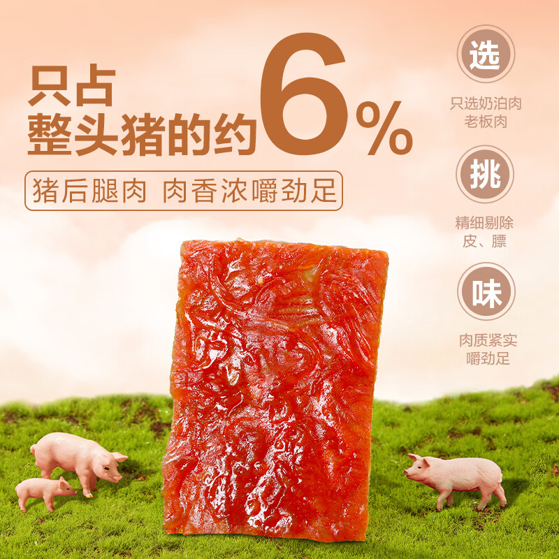 良品铺子 靖江特产风味猪肉脯200g约13小包（袋）