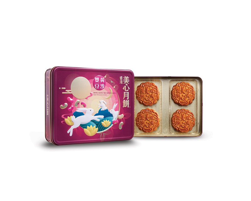 美心月饼豆沙系列双黄豆沙月饼礼盒\券740g/盒\4入/盒(盒)