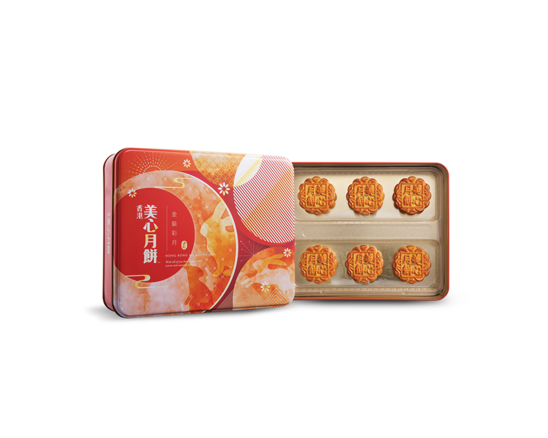 美心月饼精选系列金装彩月礼盒装月饼420g/盒\6入/盒(盒)