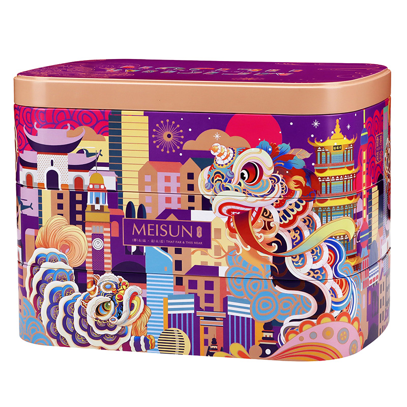 香港美诚-瑞狮传奇年味食品礼盒彩色1KG(盒)
