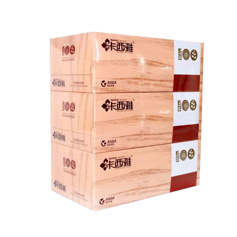 卡西雅纯天然系列盒装抽纸 3层*120抽 3盒/提 16提/件（件）