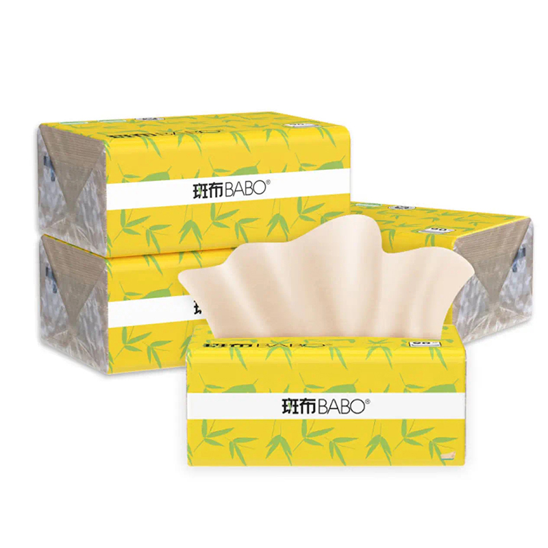 斑布（BABO）纸巾抽纸卫生纸 90抽4包/提（单位：提）