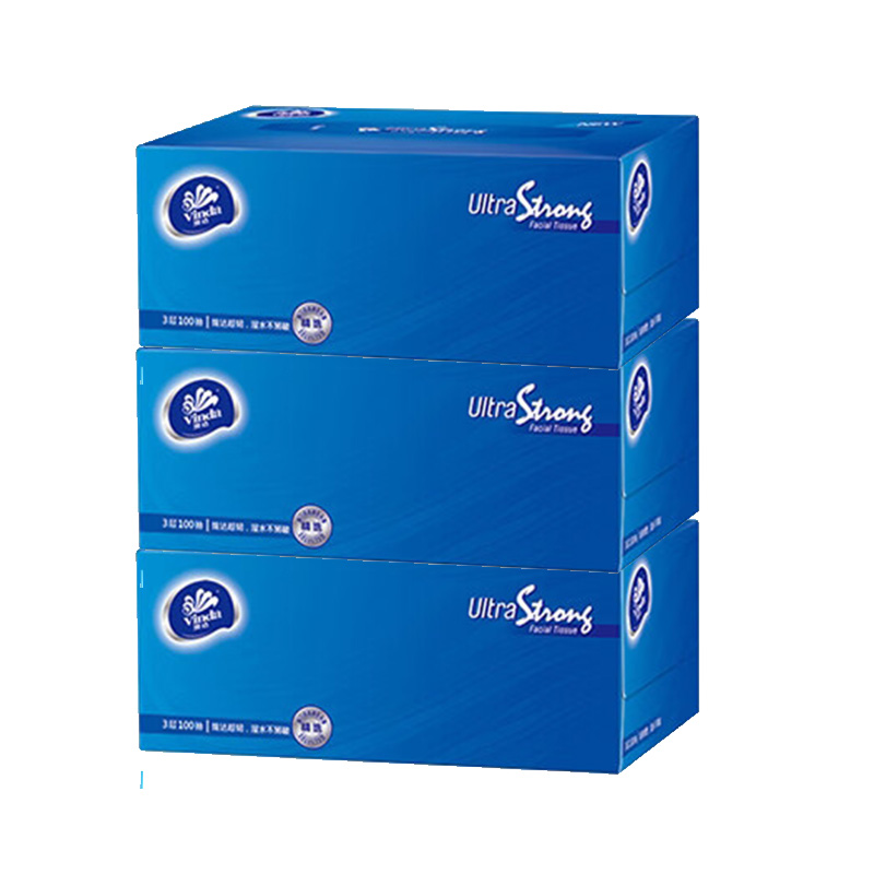 维达（Vinda）V2260硬盒装抽纸商务办公面巾纸三层100抽*36盒(单位：箱）