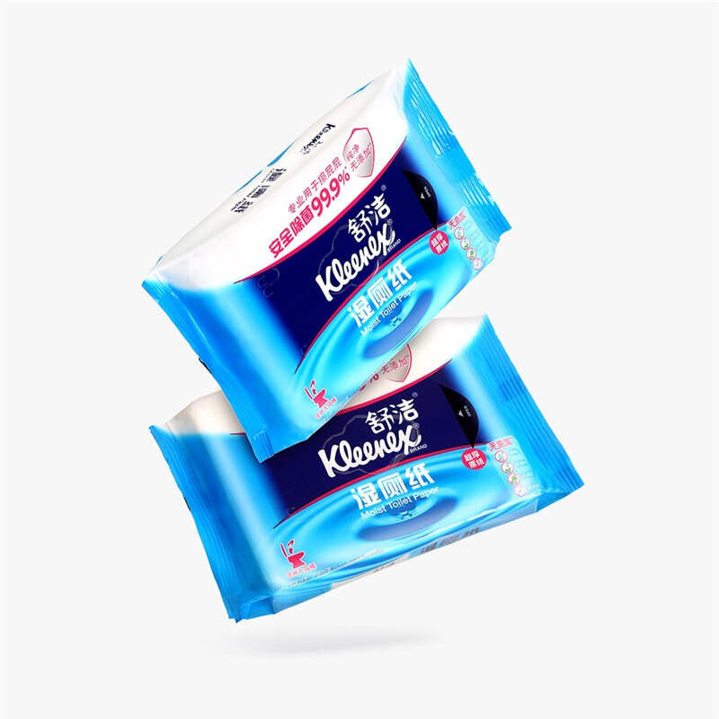 舒洁（Kleenex）湿厕纸 40片10包装 私处清洁湿纸巾湿巾 可搭配卷纸卫生纸使用（包）