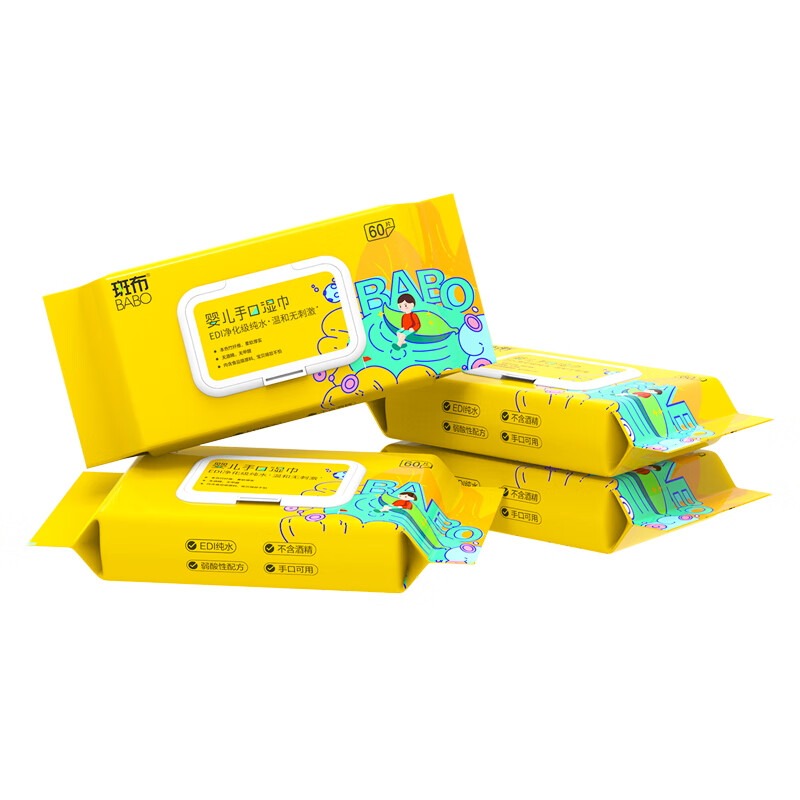 斑布DBMSS60A4 婴儿手口湿巾 60片 4包/箱（单位：箱）