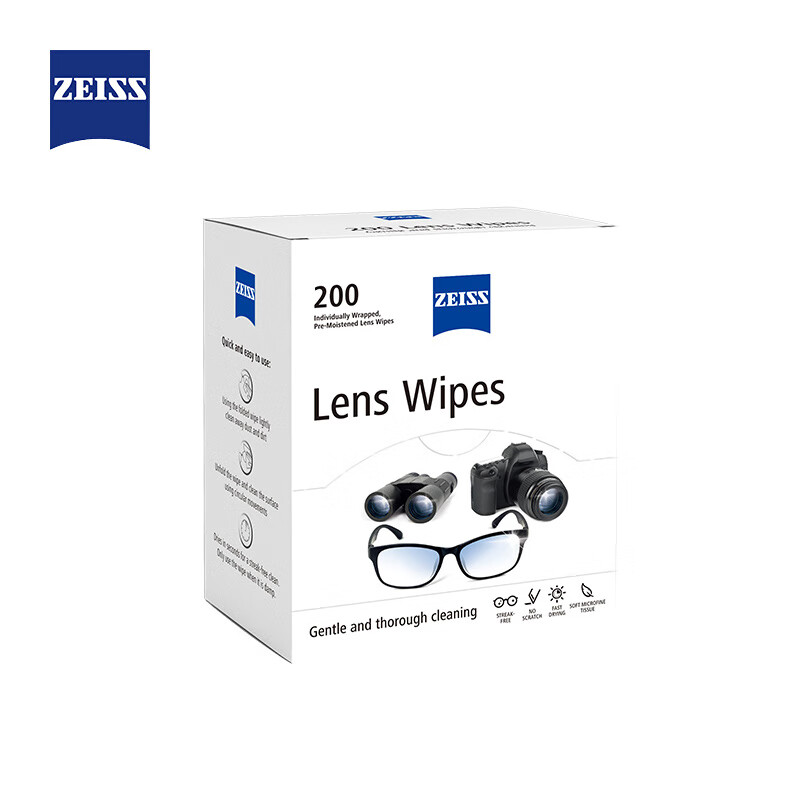 蔡司(ZEISS)  镜头镜片清洁湿巾200片/盒 (单位:盒)