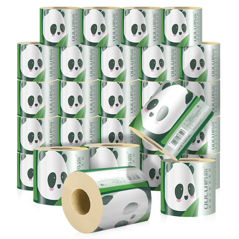 鸥露（OULU）卷纸有芯 竹浆纸本色卷纸 家用卫生厕纸 3层120克*27卷(箱)