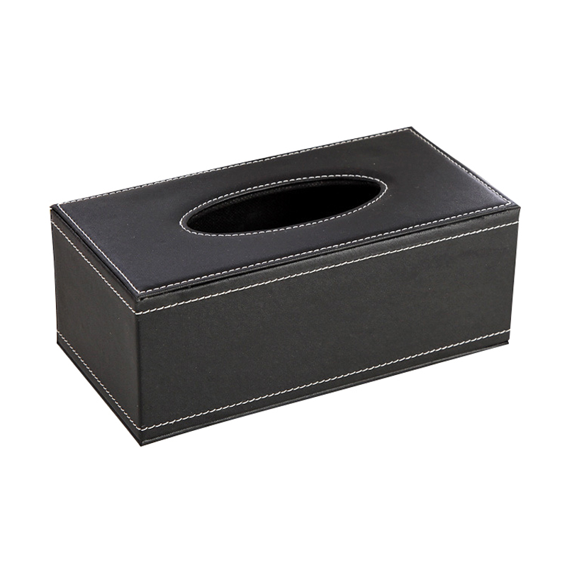 兆丽 酒店皮质纸巾盒欧式创意餐厅办公室简约餐巾纸盒黑色FW22559（单位：个）