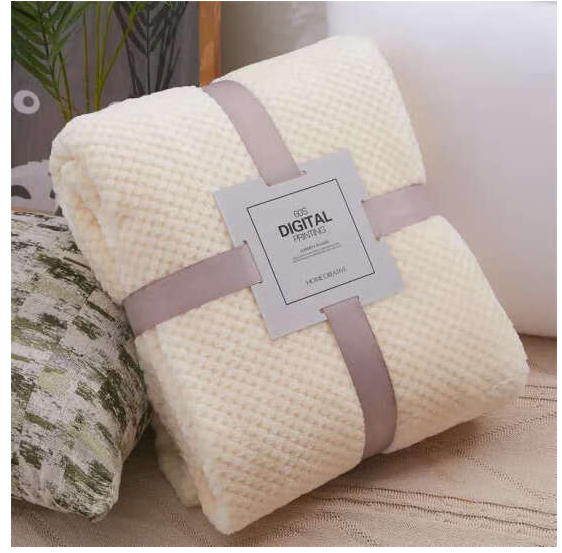 国产沙发毯子 菠萝格米白色 120X200cm约1.4斤（条）