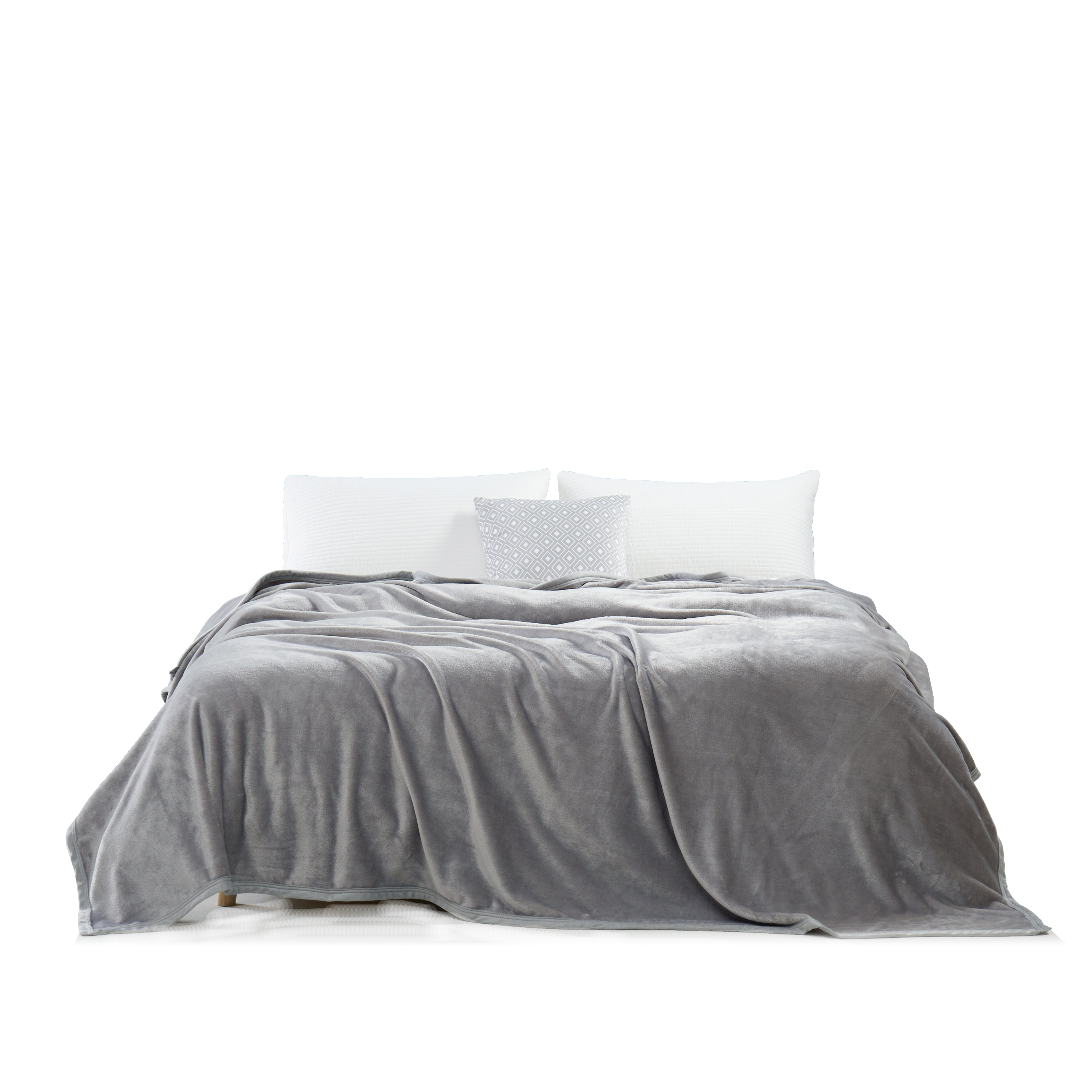 啄木鸟（Z·M·N·）ZTR-0015经典纯色休闲绒毛毯/电热毯伊芙 （床）灰色