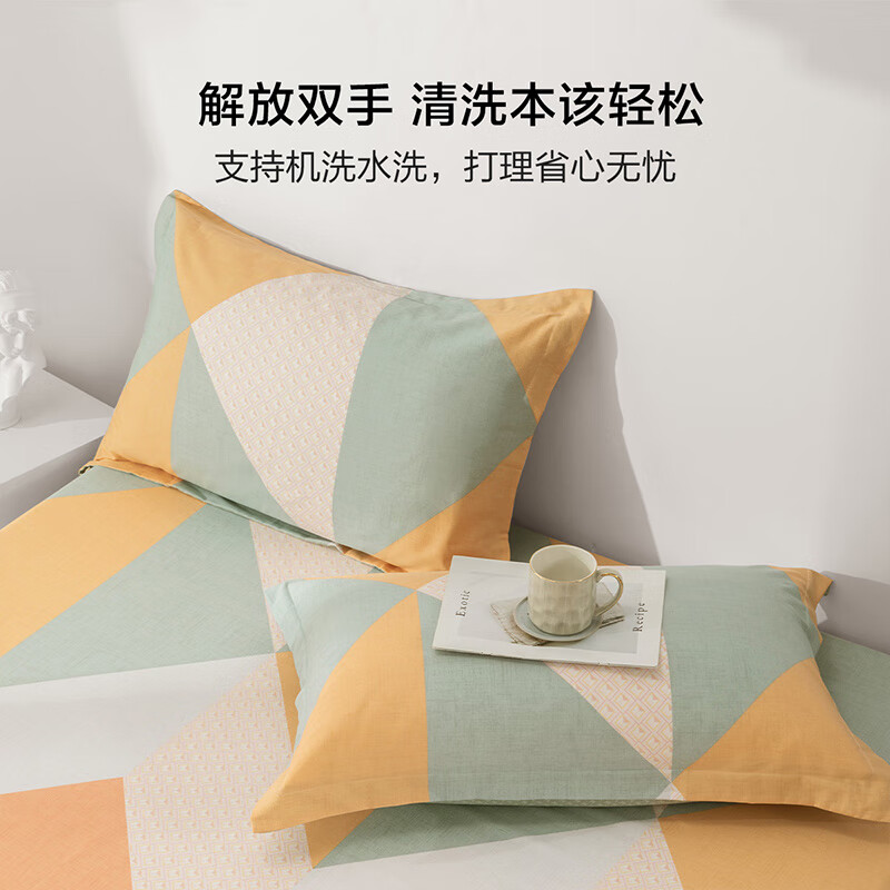 百丽丝水星家纺出品枕头套纯棉枕套一对枕巾单人枕头罩枕套48x74cm(对)