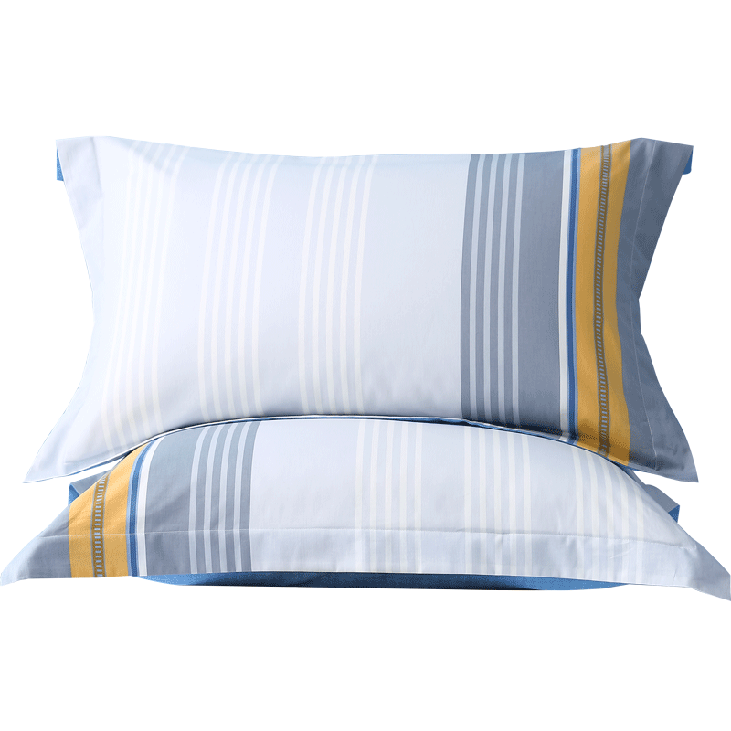 水星家纺抗菌升级纯棉枕套一对枕头套单人北欧风枕头罩 48cm×74cm简几(对)