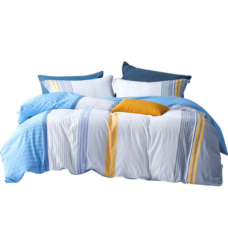 水星家纺纯棉抗菌被套单件床上用品双人简约全棉被罩200×230cm 简几(条)