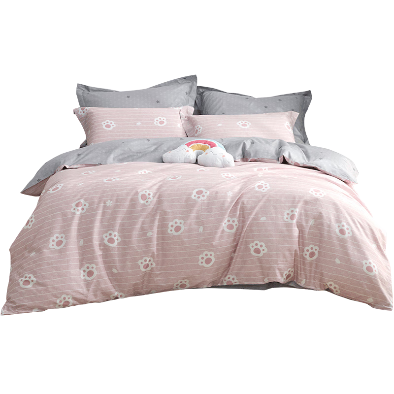 罗莱家纺 纯棉被套单件学生宿舍被套全棉被罩床上用品 粉色180*220cm(件)