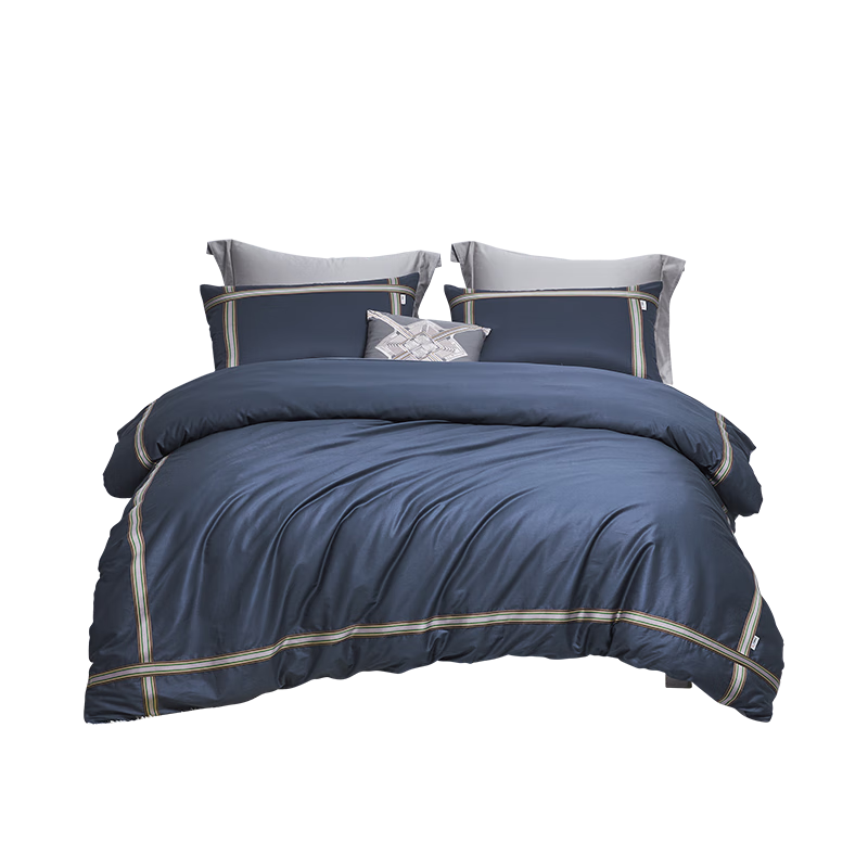 LOVO乐蜗家纺 全棉四件套纯棉斜纹床单被套枕套床上用品1.5m(个)