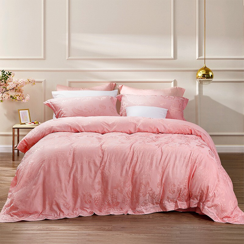 富安娜床上用品四件套欧式提花高档床品套件纯棉床单双人加大230*229cm(套)