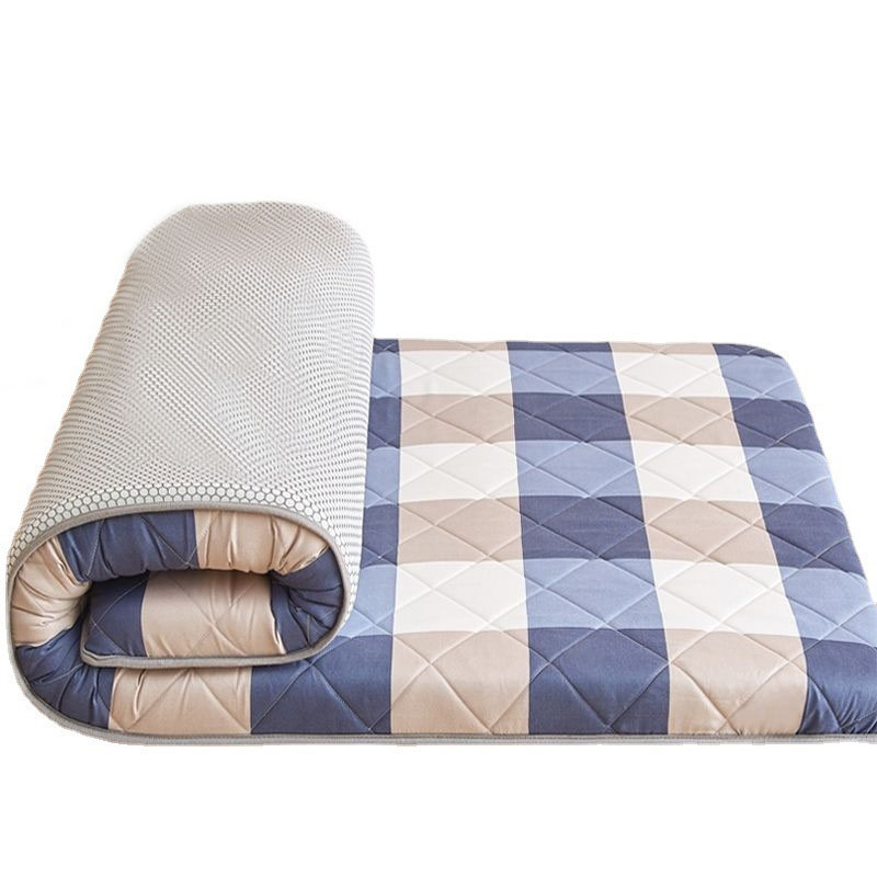优福安达 CR2024001 四季床褥睡垫薄床垫 可折叠软垫 90*200cm 4cm厚 蓝格子（单位：张）
