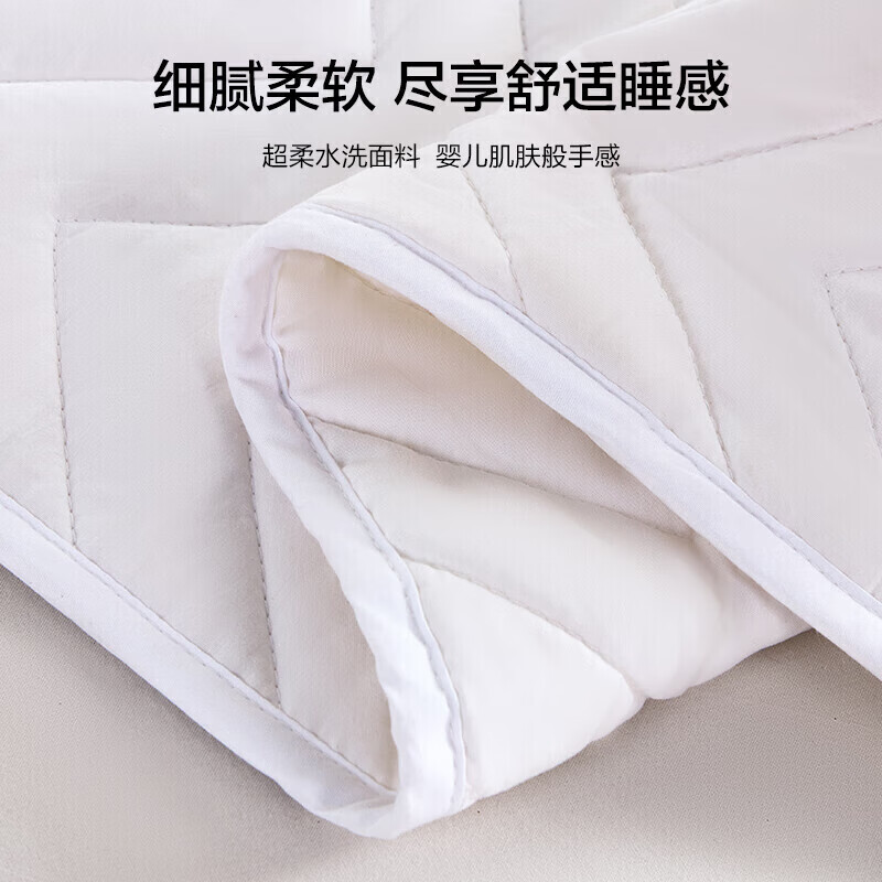 罗莱家纺 床垫薄款床褥子学生宿舍大豆防螨抗菌纤维软垫 白色 0.9米床(条)