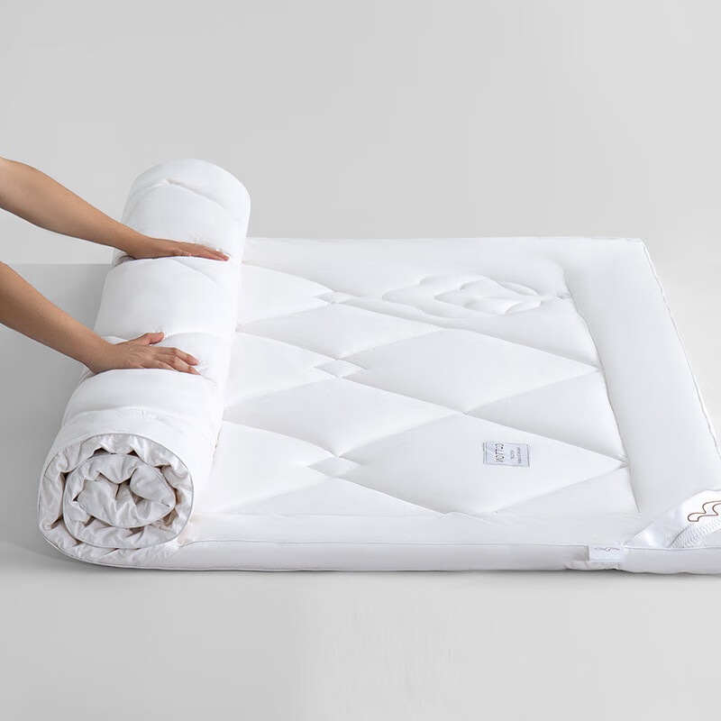 水星家纺新疆棉花褥子A类抗菌可折叠床垫保护垫 120×195cm软蓬蓬(条)