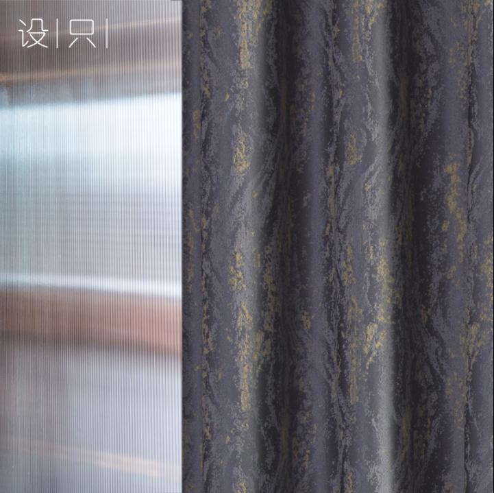 苏宁极物 森林物语窗帘 蓝金色 2.25M宽×2.6M高（套）