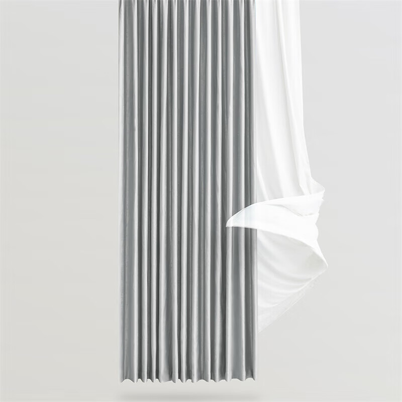 水星家纺 窗帘7A级抗菌窗帘布遮光窗帘简约现代风1米(单位：米)